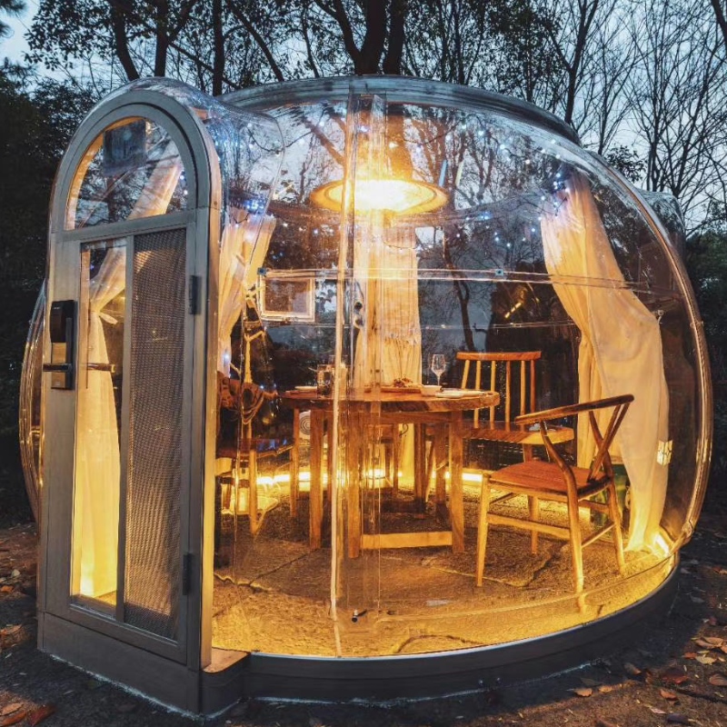 Tenda geodetica esterna geodetica trasparente della cupola della tenda della cupola del campeggio per l\'hotel del resort, campeggio, attività all\'aperto