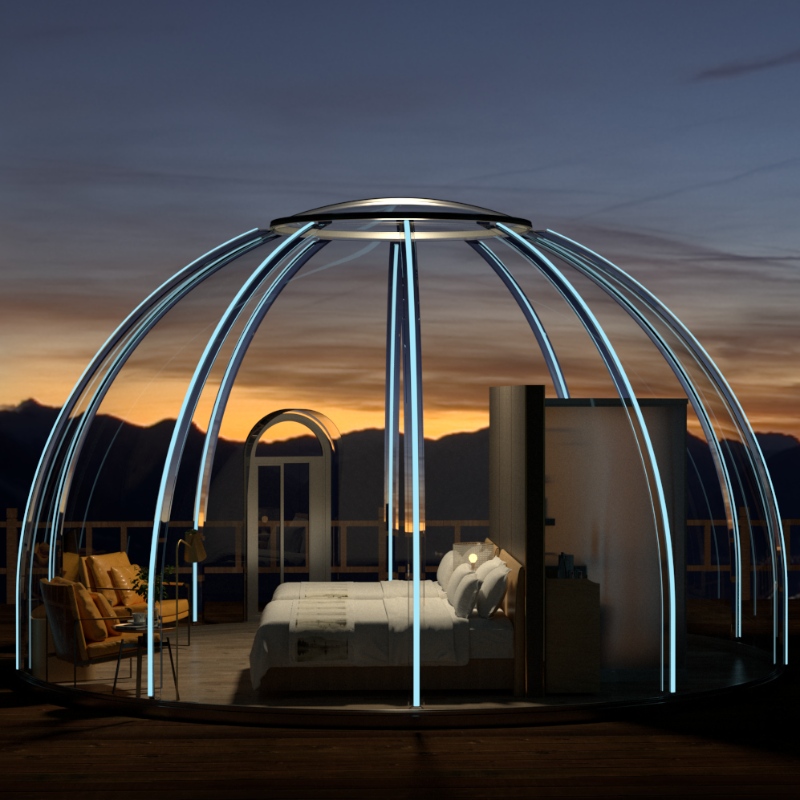 Tenda geodetica esterna della cupola della tenda della cupola trasparente di lusso di 6 metri per l\'hotel del resort, campeggio, attività all\'aperto