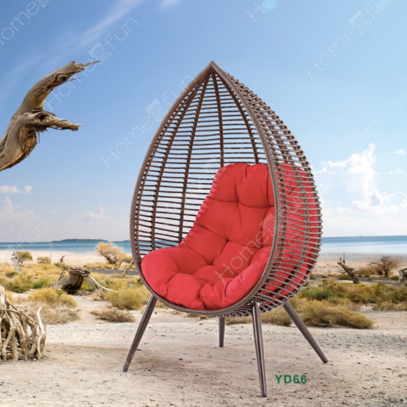2022 Fabbrica all\'ingrosso di alta Qualità altalena patio all\'aperto sedia di vimini per il tempo libero sedia in rattan con cuscino e palo