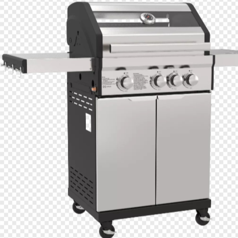 Di lusso all\'aperto giardino BBQ Griglie senza fumo Barbecue Grill Casa Party BBQ Grill Carrello con armadi Ruote Acciaio inossidabile